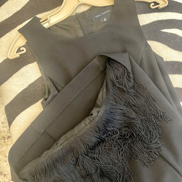 Pink Tartan XS Black Fringe Bottom Dress - Picture 4 of 5